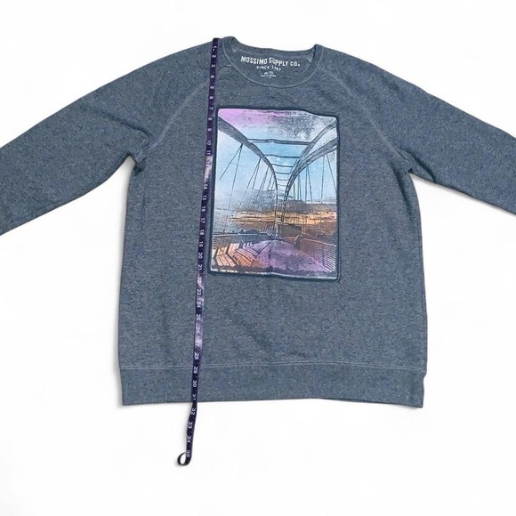 Mossimo Supply Co. Men's Gray Graphic Crewneck Sweater - Picture 2 of 11